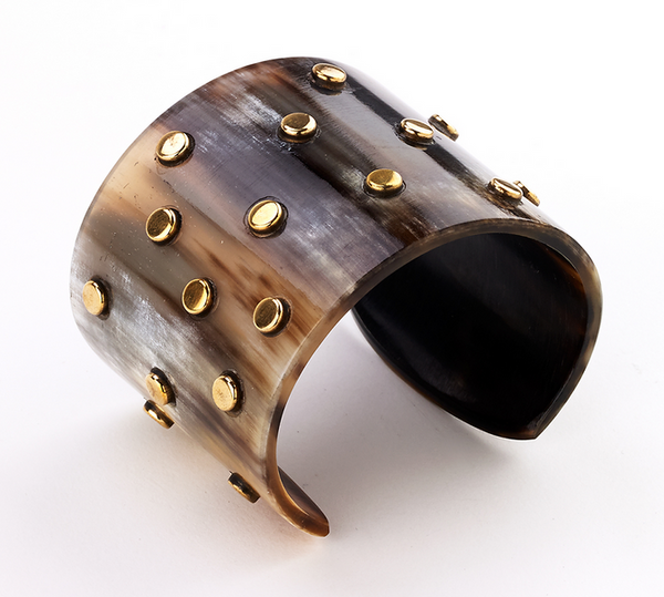 bracelet - Gold Studded Horn Cuff - Girl Intuitive - Island Imports -
