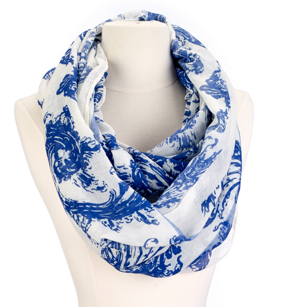 Scarves - Gothic Swirl Scarf - Girl Intuitive - Christian Livingston - Blue