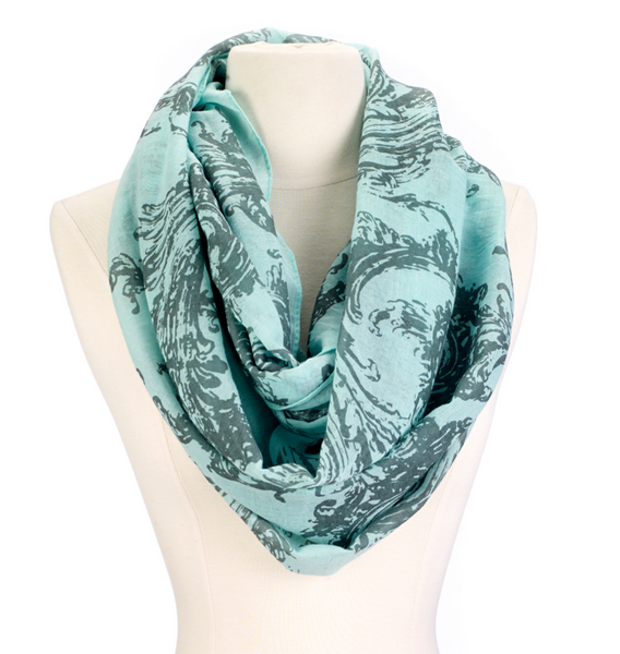 Scarves - Gothic Swirl Scarf - Girl Intuitive - Christian Livingston - Green