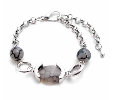 bracelet - Gray Silver Link Bracelet - Girl Intuitive - Zenzii -