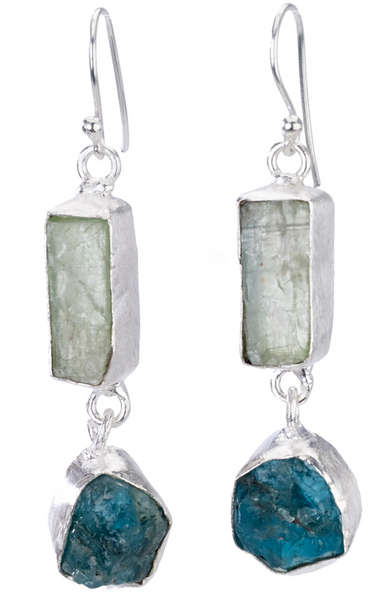 earrings - Green Kyanite Stone Drop Earrings - Girl Intuitive - Island Imports -