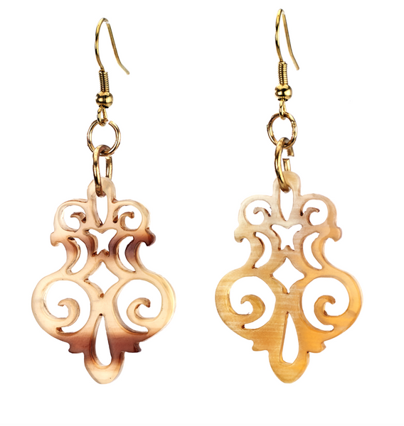 earrings - Horn Filigree Earrings - Girl Intuitive - Island Imports -