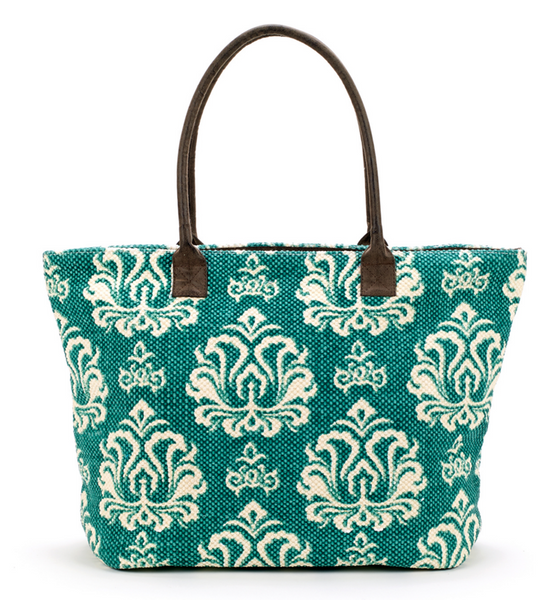 Bags - Indian Dhurrie Tote Bag Turquoise - Girl Intuitive - Christian Livingston -