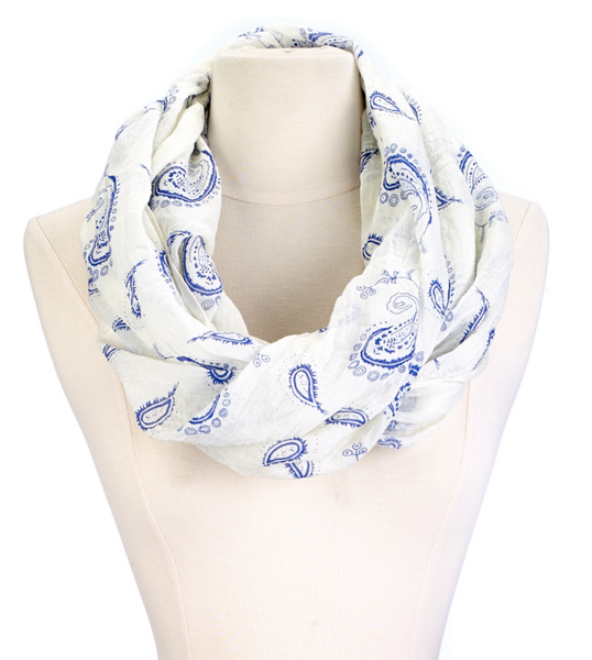 Scarves - Infinity Paisley Scarf - Girl Intuitive - Christian Livingston - Blue