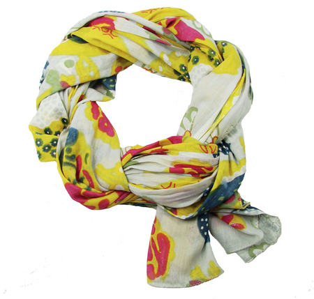 Scarves - Japanese Garden Scarf - Cream - Girl Intuitive - WorldFinds -