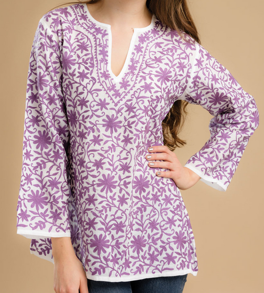 Tunic - Kairavi Embroidered Tunic Top - Girl Intuitive - Sevya -