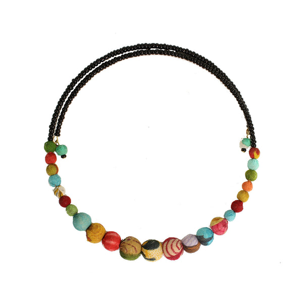 Necklace - Kantha Bead Choker - Girl Intuitive - WorldFinds -