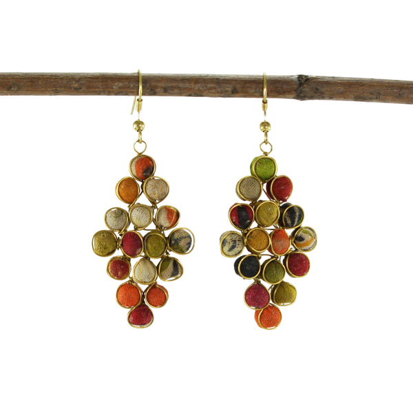 earrings - Kantha Diamond Earrings - Girl Intuitive - WorldFinds -