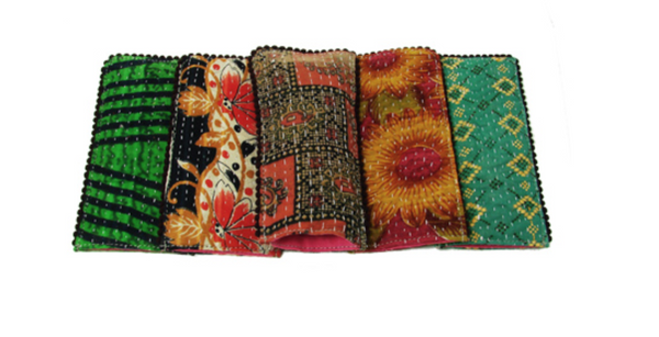 small goods - Kantha Eyeglass Case w. Picot Trim - Girl Intuitive - WorldFinds -