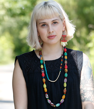 Necklace - Kantha Kaleidoscope Long Necklace - Girl Intuitive - WorldFinds -
