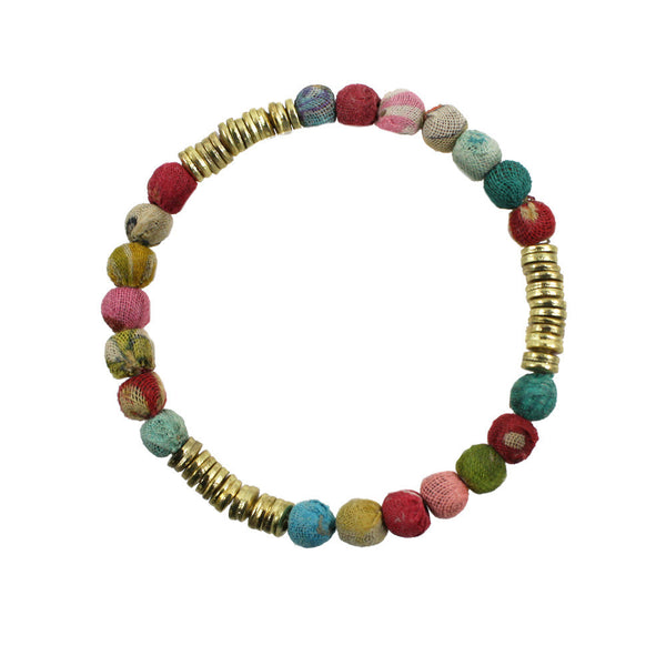 bracelet - Kantha Paillette Bracelet - Girl Intuitive - WorldFinds -