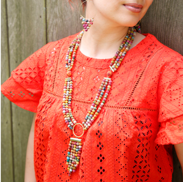 Necklace - Kantha Shiva Necklace - Girl Intuitive - WorldFinds -