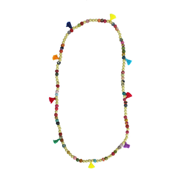 Necklace - Kantha Tasseled Necklace Bracelet - Girl Intuitive - WorldFinds -