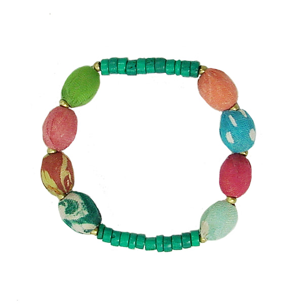 bracelet - Kantha Turquoise Bracelet - Girl Intuitive - WorldFinds -
