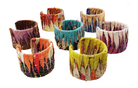 bracelet - Kantha Woven Ribbon Cuff - Girl Intuitive - WorldFinds -