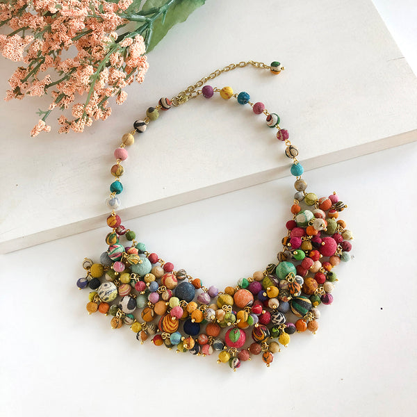 Necklace - Kantha Khalani Necklace - Girl Intuitive - WorldFinds -