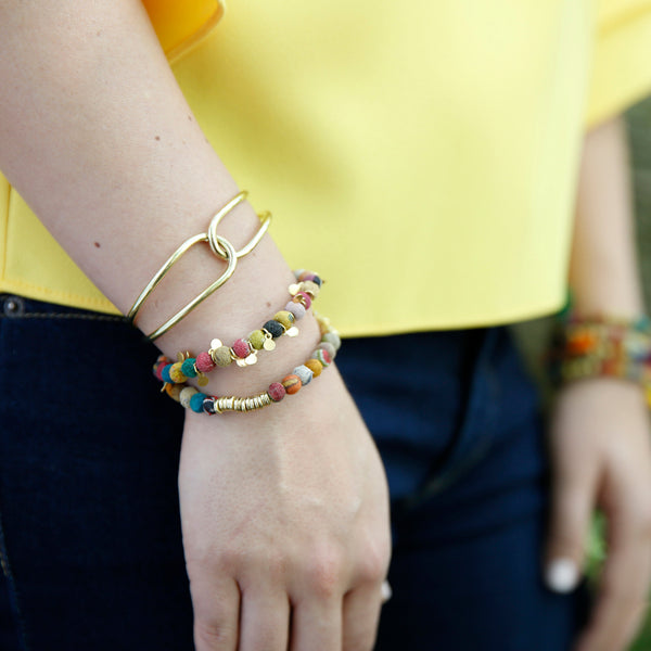 bracelet - Kantha Paillette Bracelet - Girl Intuitive - WorldFinds -