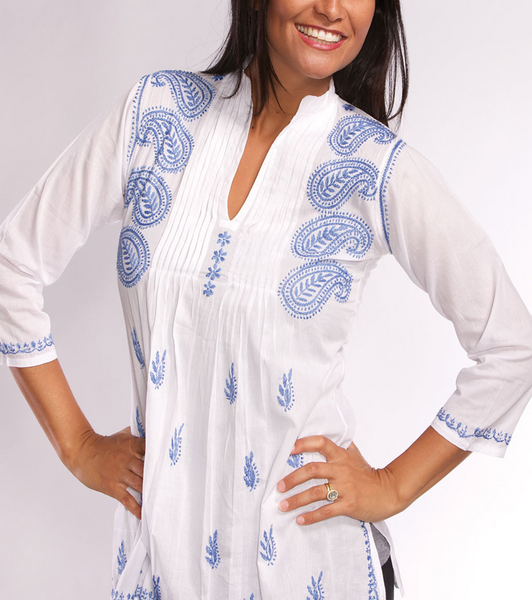 Tunic - Karishma Embroidered Tunic Top - Girl Intuitive - Sevya -