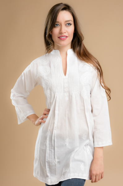 Tunic - Karishma Embroidered Tunic Top - Girl Intuitive - Sevya -