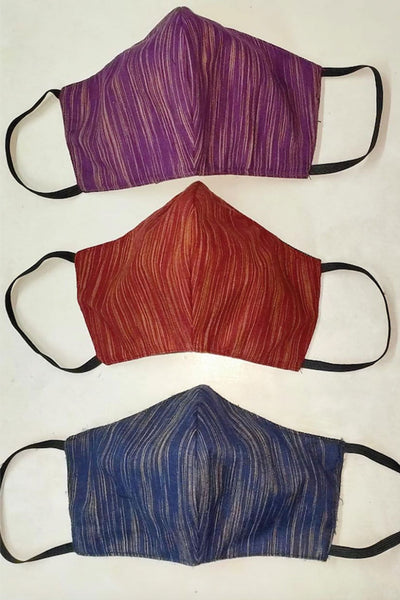 Mask - Khadi Cotton Face Masks Set of 3 - Girl Intuitive - Sevya -