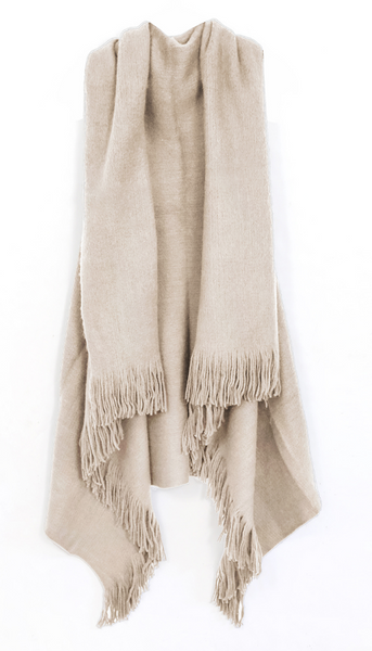 Scarves - Knit Vest Ruana - Girl Intuitive - Island Imports - Beige