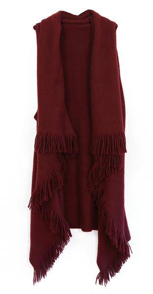 Scarves - Knit Vest Ruana - Girl Intuitive - Island Imports - Red
