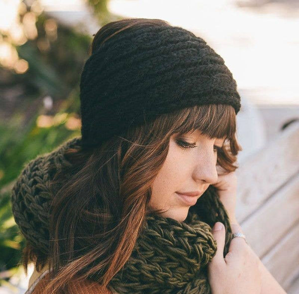 Hair - Knit Winter Headband - Girl Intuitive - Leto - One Size / Black