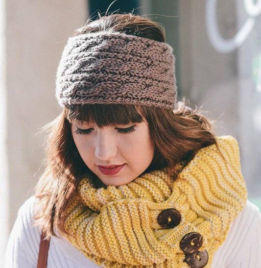 Hair - Knit Winter Headband - Girl Intuitive - Leto - One Size / Brown