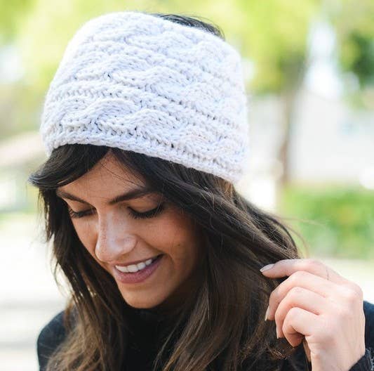 Hair - Knit Winter Headband - Girl Intuitive - Leto - One Size / White
