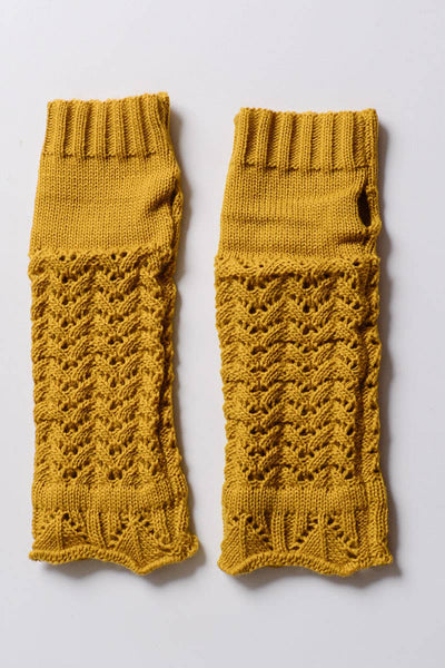 Gloves - Knitted Arm Warmers - Girl Intuitive - Leto - One Size / Yellow