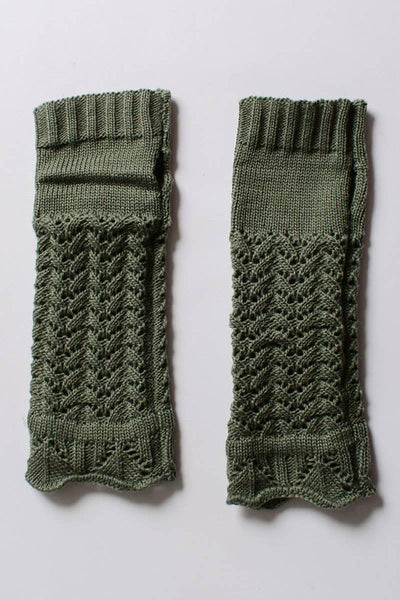 Gloves - Knitted Arm Warmers - Girl Intuitive - Leto - One Size / Green