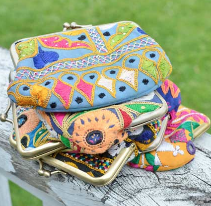 small goods - Kutch Embroidered Kisslock Bag - Girl Intuitive - WorldFinds -