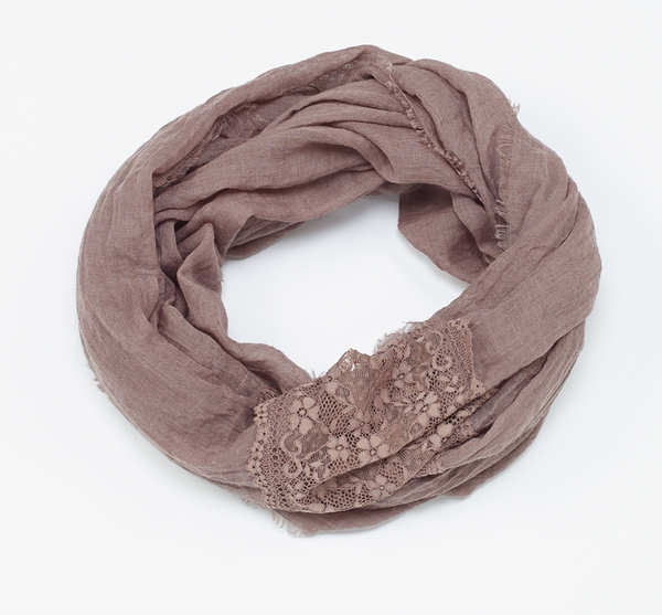 Scarves - Lace Strip Scarf - Girl Intuitive - Island Imports - Brown