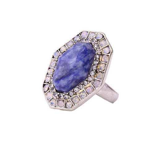 Ring - Lapis Gem Cocktail Ring - Girl Intuitive - Girl Intuitive -