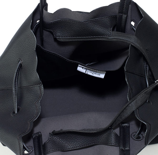Bags - Large Cutwork Tote Bag Black - Girl Intuitive - Christian Livingston -