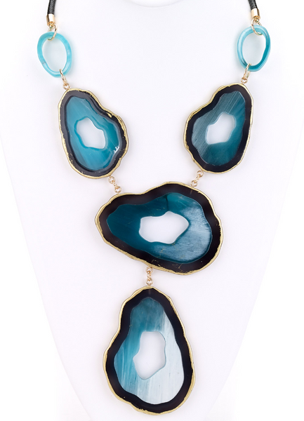Necklace - Large Slab Necklace - Girl Intuitive - Island Imports - Blue