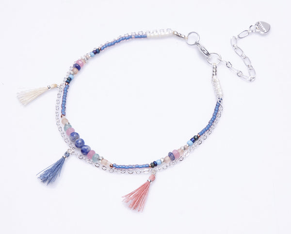 anklet - Layered Anklet with Tassels by Nakamol - Girl Intuitive - Nakamol -