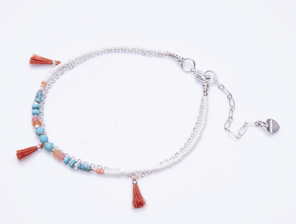 anklet - Layered Anklet with Tassels by Nakamol - Girl Intuitive - Nakamol -