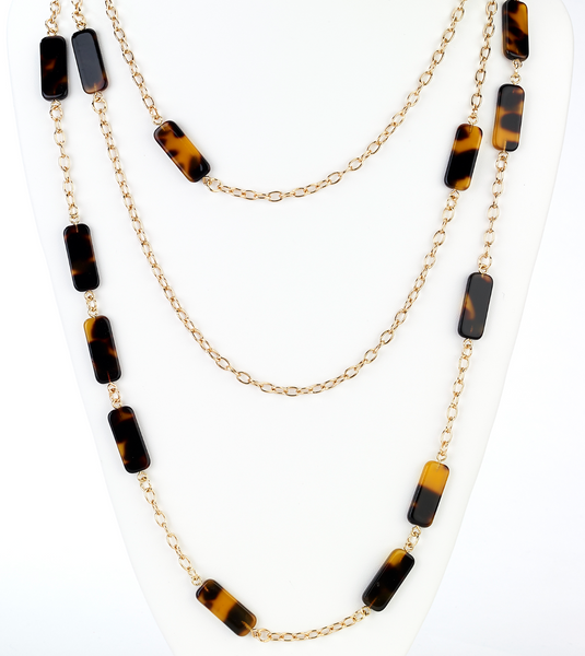 Necklace - Layered Tortoise Chain Necklace - Girl Intuitive - Island Imports -