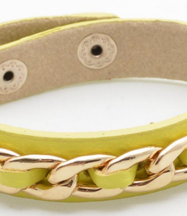 bracelet - Leather Link Bracelet in Buttercup - Girl Intuitive - Zenzii -