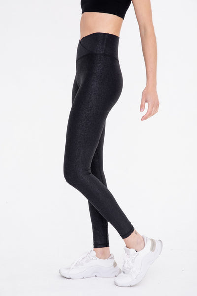 Mono B Leather Look Crossover Leggings