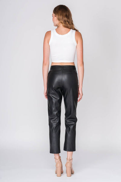 Pants - Ankle Faux Leather Pants - Girl Intuitive - Fore Collection -