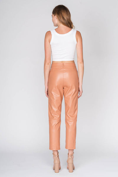 Pants - Ankle Faux Leather Pants - Girl Intuitive - Fore Collection -