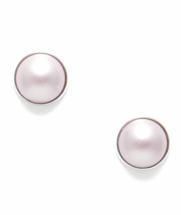 earrings - Lilac Gray Pearl Earring Studs - Girl Intuitive - Zenzii -