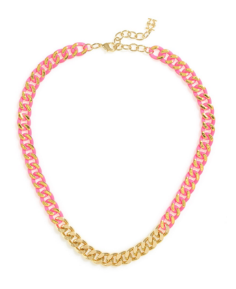 Necklace - Links In Color Necklace Assorted - Girl Intuitive - Zenzii - Pink