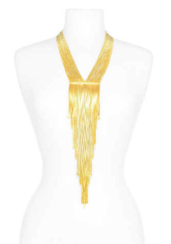 Necklace - Liquid Gold Y-Necklace - Girl Intuitive - Zenzii -