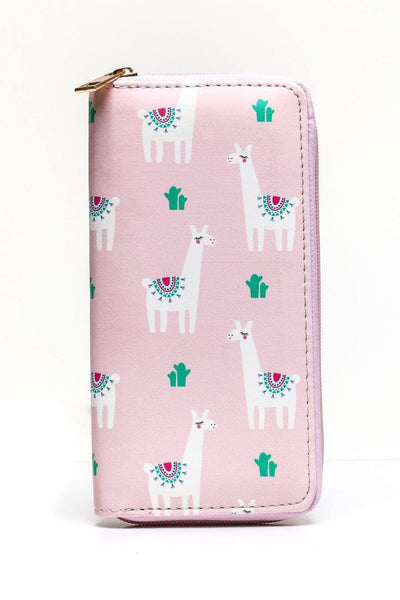 Wallet - Llama Print Zipper Wallet - Girl Intuitive - Anarchy Street -