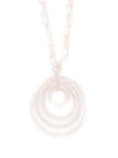 Necklace - Long Tortoise Overlapping Circles Pendant Necklace - Girl Intuitive - Zenzii -