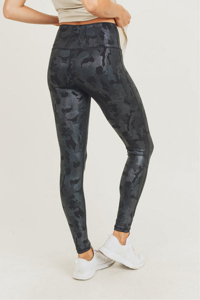 Leggings - Mono B Camo Holographic Microdot Foil Highwaist Leggings - Girl Intuitive - Mono B -