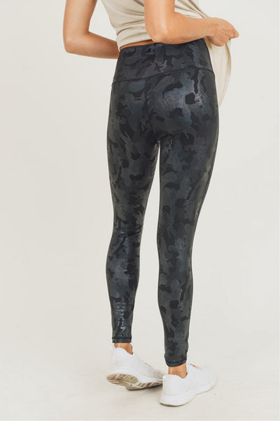 Leggings - Mono B Camo Holographic Microdot Foil Highwaist Leggings - Girl Intuitive - Mono B -